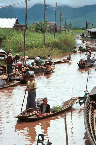 Jpeg 48K 9809R28 Floating market at Ywama, Lake Inle, Shan State.