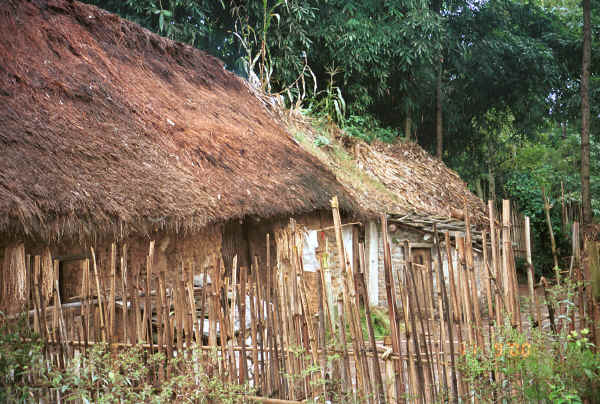 Thatched roof, stone walled house in Chang Tion village, Cheng Guan township, Puding county, Guizhou province 0010v34.jpg