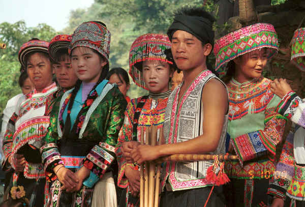 Young dancers showing the influences in the village including White Miao and Clean Water Miao - Da Shu Jia village, Xin Zhou township, Longlin county, Guangxi province 0010h17.jpg