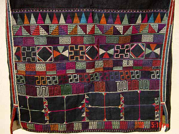 60K Jpeg Detail of an embroidered back panel of a Hani woman's jacket, Menghai county, Yunnan province