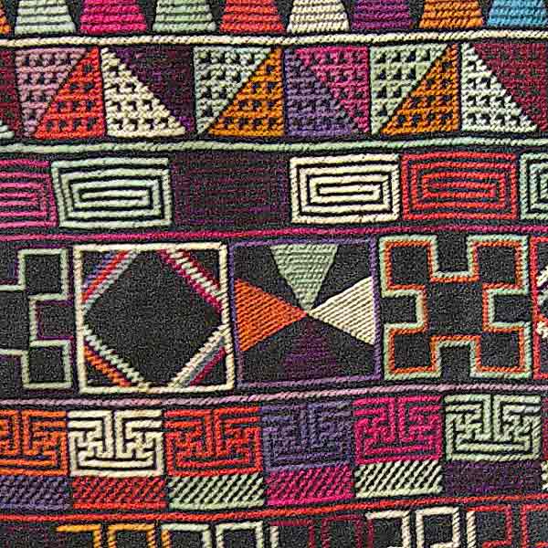 60K Jpeg Detail of an embroidered back panel of a Hani woman's jacket, Menghai county, Yunnan province