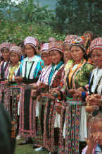 Jpeg 56K White Miao women welcoming us with gourd cups full of alcohol in Ma Wo village, Zhe Lang township, Longlin county, Guangxi province 0010j02.jpg