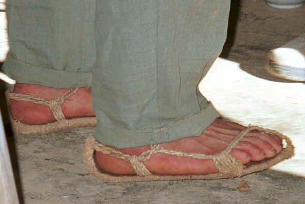 Traditional rope sandals worn in Pao Ma Cheng village, Teng Jiao township, Xingren country, Guizhou province 0010o04