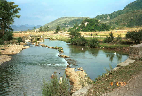 The river looking downstream from the bridge at Shitou village, Huanggousu township, Zhen Nin county, Guizhou province 0010u12.jpg