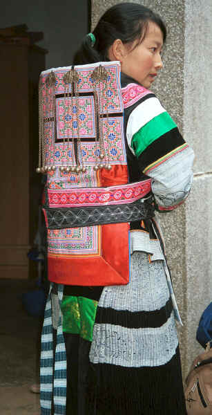 Side Comb Miao mother with baby carrier - Xian Ma village, Hou Chang township, Puding county, Guizhou province 0010x34.jpg