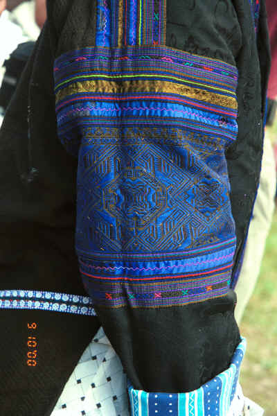 Close up of an embroidered sleeve of a Black Miao woman's jacket, Zuo Qi village, Min Gu township, Zhenfeng county, Guizhou province 0010p33.jpg