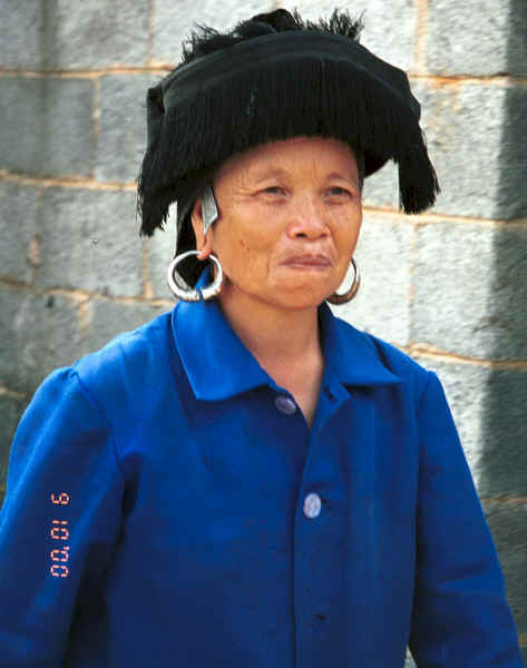 Middle aged Black Miao in her working everyday clothes, Zuo Qi village, Min Gu township, Zhenfeng county, Guizhou province 0010q12.jpg