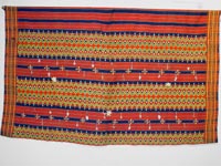 to 72K Jpg 18 - Kalinga woman's cotton wrap-around skirt with beadwork and mother of pearl fragments, Apayo Province and parts of Abra Province, Northern Luzon, 20th century. 70 cm x 112 cm