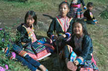 to Jpeg 44K Blue Hmong children playing in a village on Doi Suthep above Chiang Mai 8812l11