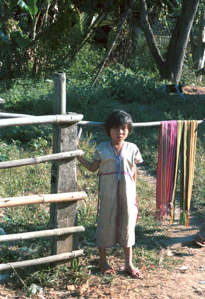 Young Sgaw Karen girl wearing a traditional woven cotton shift 8812o32A.jpg