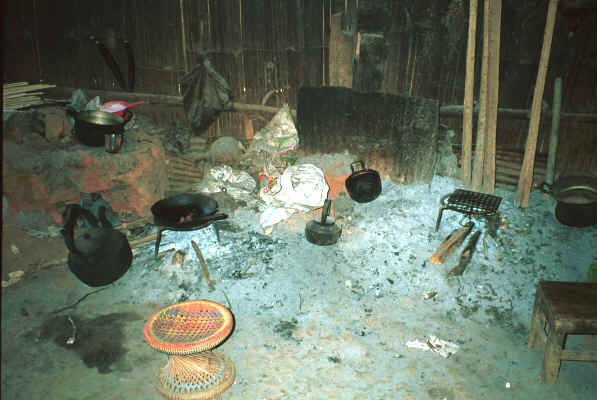 Inside a Yao house, showing the hearth, in a village in the hills around Chiang Rai 8812q13.jpg